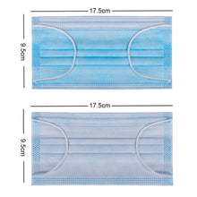 Load image into Gallery viewer, Proper Public Blue 3-ply Disposable Masks 9.5 cm by 17.5 cm size
